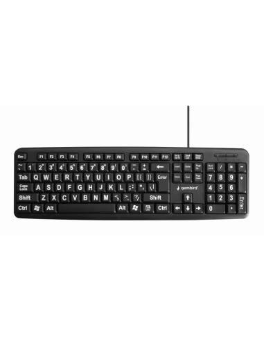KEYBOARD STANDART USB ENG BIG/LETT. BLACK KB-US-103 GEMBIRD