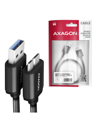 CABLE USB3.2 TO MICRO-B 1M/SPEED BLK BUMM3-AM10AB AXAGON