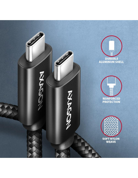 CABLE USB-C TO USB-C 3M 240W/BRAID BLK BUCM2-CM30AB AXAGON