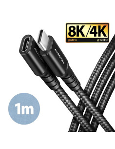 CABLE USB-C EXTENSION 1M/BLACK BUCM32-CF10AB AXAGON