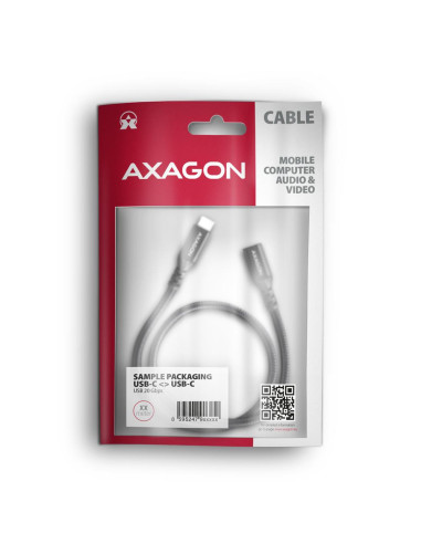 CABLE USB-C EXTENSION 1M/BLACK BUCM32-CF10AB AXAGON