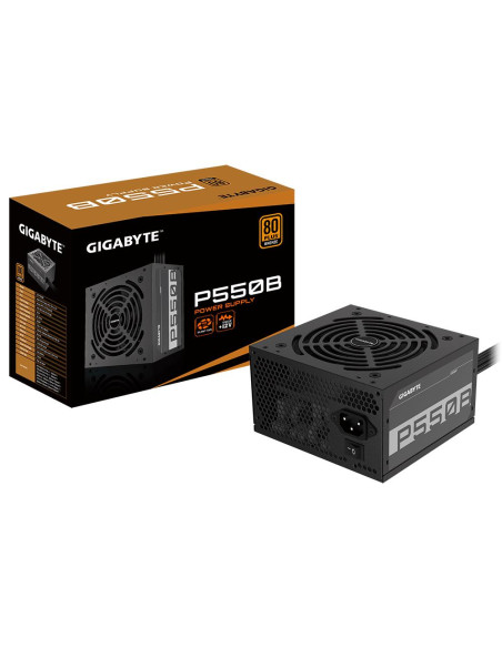 Power Supply, GIGABYTE, 550 Watts, Efficiency 80 PLUS BRONZE, PFC Active, MTBF 100000 hours, P550B