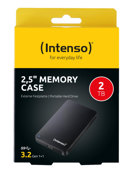 External HDD, INTENSO, Memory Case, 2TB, USB 3.0, Colour Black, 6021580
