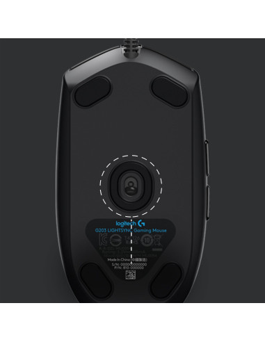 MOUSE USB OPTICAL G203/BLACK 910-005796 LOGITECH