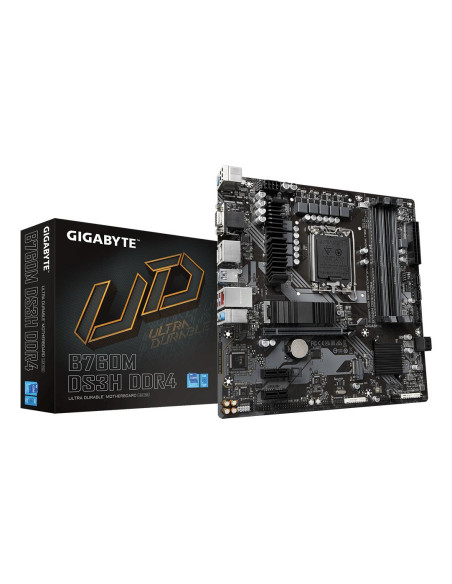 Mainboard, GIGABYTE, B760M DS3H DDR4, Intel B760 Express, LGA 1700, micro ATX, RAM DDR4-SDRAM, 4xSlots, 2xNumber of M.2 (M) slo