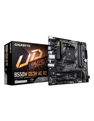 Mainboard, GIGABYTE, AMD B550, SAM4, Micro-ATX, Memory DDR4, Memory slots 4, B550MDS3HACR2