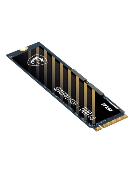 SSD, MSI, SPATIUM M450, 500GB, M.2, PCIe Gen4, NVMe, 3D NAND, Write speed 2300 MBytes/sec, Read speed 3600 MBytes/sec, 2.15mm, 