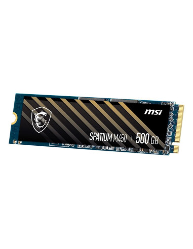 SSD, MSI, SPATIUM M450, 500GB, M.2, PCIe Gen4, NVMe, 3D NAND, Write speed 2300 MBytes/sec, Read speed 3600 MBytes/sec, 2.15mm, 