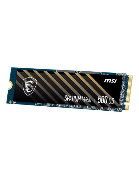 SSD, MSI, SPATIUM M450, 500GB, M.2, PCIe Gen4, NVMe, 3D NAND, Write speed 2300 MBytes/sec, Read speed 3600 MBytes/sec, 2.15mm, 