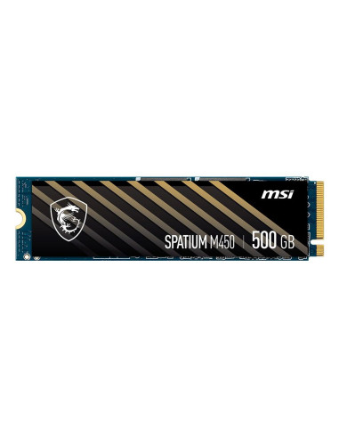 SSD, MSI, SPATIUM M450, 500GB, M.2, PCIe Gen4, NVMe, 3D NAND, Write speed 2300 MBytes/sec, Read speed 3600 MBytes/sec, 2.15mm, 