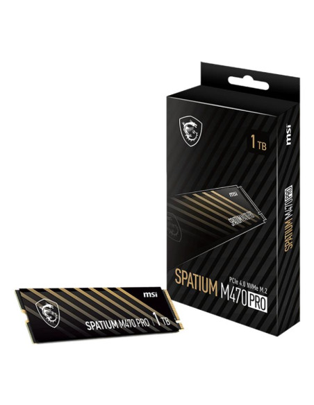 SSD, MSI, SPATIUM M470 PRO, 1TB, M.2, PCIe Gen4, NVMe, 3D NAND, Write speed 4500 MBytes/sec, Read speed 6000 MBytes/sec, 2.15mm