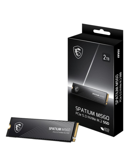SSD, MSI, SPATIUM M560, 2TB, M.2, PCIe Gen5, NVMe, 3D NAND, Write speed 8700 MBytes/sec, Read speed 10300 MBytes/sec, TBW 1200 