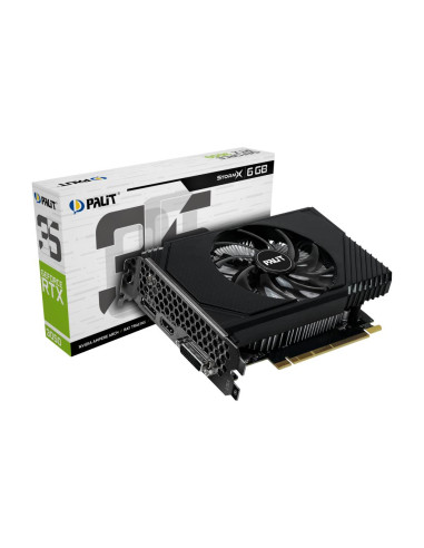 Graphics Card, PALIT, NVIDIA, GeForce RTX 3050, 1042 MHz, 6 GB, GDDR6, 96 bit, PCI Express 4.0, Active, NE63050018JE-1072F