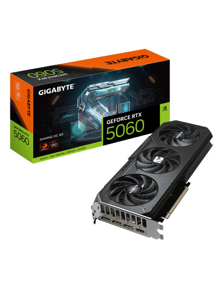 Graphics Card, GIGABYTE, NVIDIA, GeForce RTX 5060, 2595 MHz, 8 GB, GDDR7, 128 bit, PCI Express 5.0, Active, GV-N5060GAMINGOC-8G