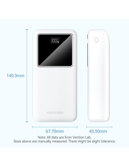POWER BANK USB 30000MAH 22.5W/WHITE FHMW0 VENTION