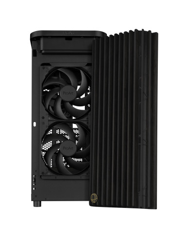 Case, ASUS, ProArt PA401 Wood Edition - Tempered Glass Panel, MidiTower, Case product features Transparent panel, Not included,