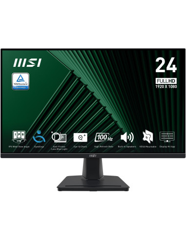 LCD Monitor, MSI, PRO MP245G, 23.8", Business, Panel IPS, 1920x1080, 16:9, 100 Hz, 1 ms, Speakers, PROMP245G