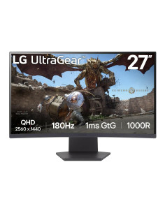 LCD Monitor, LG, 27GS60QC-B, 27", Gaming/Curved, Panel VA, 2560x1440, 16:9, 180 Hz, Matte, 1 ms, Tilt, Colour Black, 27GS60QC-B