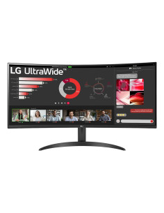 LCD Monitor, LG, 34", Curved/21 : 9, Panel VA, 3440x1440, 21:9, 100 Hz, 5 ms, Tilt, 34WR50QK-B