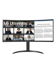 LCD Monitor, LG, 34WR55QK-B, 34", Business/Curved/21 : 9, Panel VA, 3440x1440, 21:9, 100Hz, 5 ms, Height adjustable, Tilt, Colo