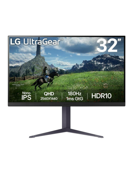 LCD Monitor, LG, 31.5", Panel IPS, 2560x1440, 16:9, 180Hz, 1 ms, Pivot, Height adjustable, Tilt, Colour Black, 32GS85Q-B