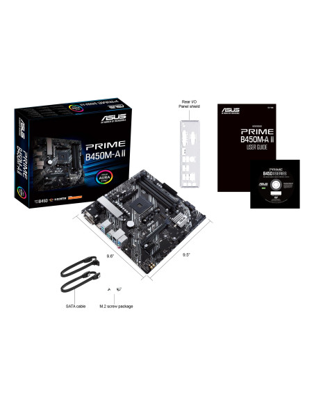 Mainboard, ASUS, AMD B450, SAM4, MicroATX, 2xPCI-Express 2.0 1x, 1xPCI-Express 3.0 16x, 1xM.2, Memory DDR4, Memory slots 4, 1x1