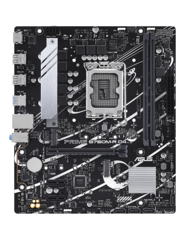 Mainboard, ASUS, Intel B760 Express, LGA1700, Micro-ATX, Memory DDR4, Memory slots 2, 2xPCI-Express 4.0 1x, 1xPCI-Express 4.0 1
