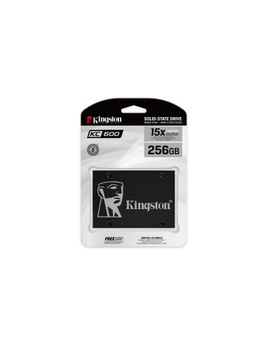 SSD, KINGSTON, KC600, 256GB, SATA 3.0, TLC, Write speed 500 MBytes/sec, Read speed 550 MBytes/sec, 2,5", TBW 150 TB, MTBF 10000