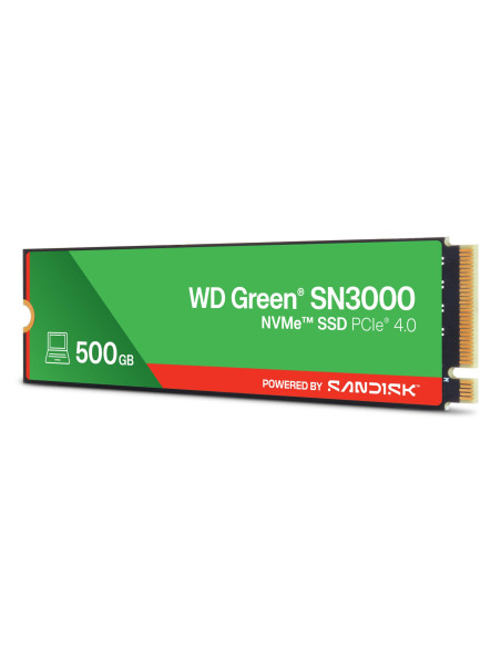 SSD, SANDISK, 150xTBW rating, MTBF 1.75 h, NVMe Yes, PCI Express 4.0, M.2, 500 GB, POWERED BY SANDISK, Green, WDS500G4G0E