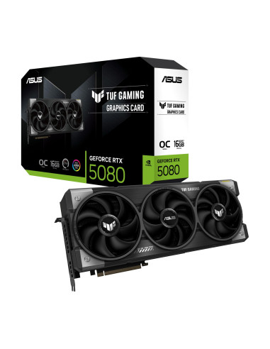 Graphics Card, ASUS, NVIDIA GeForce RTX 5080, 16 GB, GDDR7, 256 bit, PCIE 5.0 16x, Triple slot Fansink, 2xHDMI, 3xDisplayPort, 