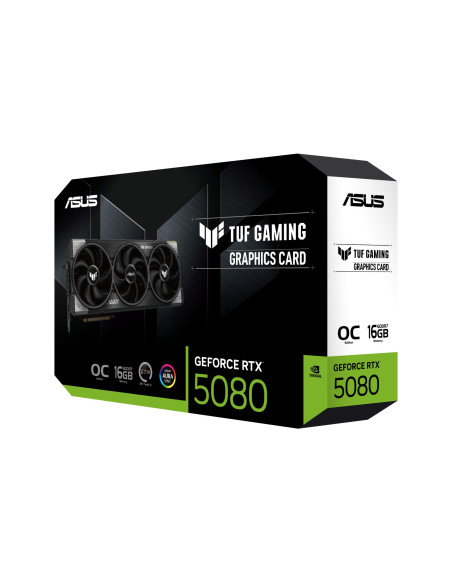 Graphics Card, ASUS, NVIDIA GeForce RTX 5080, 16 GB, GDDR7, 256 bit, PCIE 5.0 16x, Triple slot Fansink, 2xHDMI, 3xDisplayPort, 