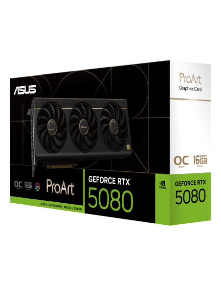 Graphics Card, ASUS, NVIDIA, GeForce RTX 5080, 16 GB, GDDR7, 256 bit, PCI Express 5.0, Active, PROART-RTX5080-O16G