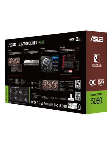 Graphics Card, ASUS, NVIDIA, GeForce RTX 5080, 16 GB, GDDR7, 256 bit, PCI Express 5.0, Active, RTX5080-O16G-NOCTUA