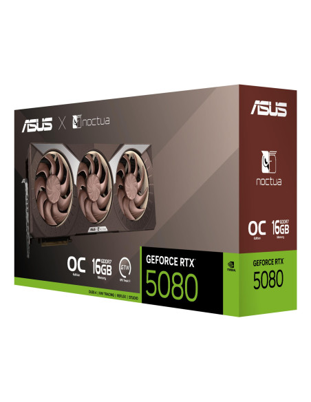 Graphics Card, ASUS, NVIDIA, GeForce RTX 5080, 16 GB, GDDR7, 256 bit, PCI Express 5.0, Active, RTX5080-O16G-NOCTUA