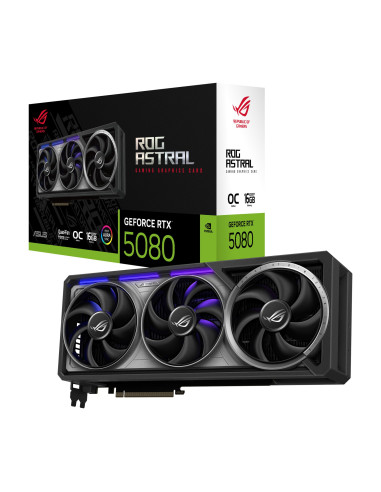 Graphics Card, ASUS, NVIDIA GeForce RTX 5080, 16 GB, GDDR7, 256 bit, PCIE 5.0 16x, Triple slot Fansink, 2xHDMI, 3xDisplayPort, 