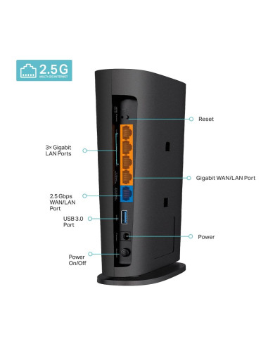 Wireless Router, TP-LINK, Wireless Router, 6000 Mbps, Wi-Fi 6, USB 3.0, 3x10/100/1000M, LAN WAN ports 2, ARCHERAX80