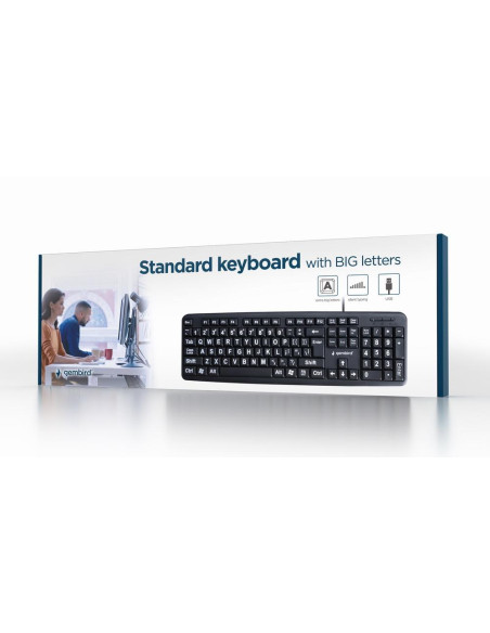 KEYBOARD STANDART USB ENG BIG/LETT. BLACK KB-US-103 GEMBIRD