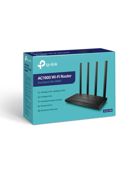 Wireless Router, TP-LINK, Wireless Router, 1900 Mbps, IEEE 802.11a, IEEE 802.11b, IEEE 802.11a/b/g, IEEE 802.11n, IEEE 802.11ac