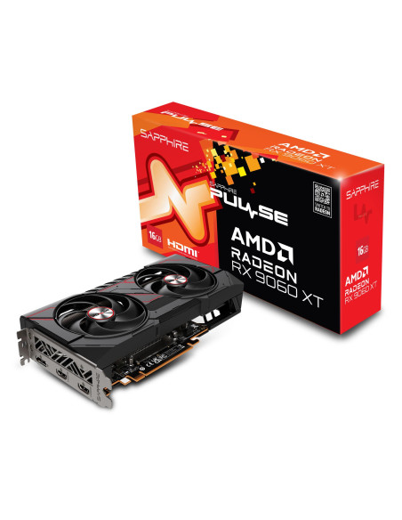 Graphics Card, SAPPHIRE, AMD Radeon RX 9060 XT, 16 GB, GDDR6, 128 bit, PCIE 5.0 16x, GPU 2700 MHz, Dual Slot Fansink, 2xHDMI, 1