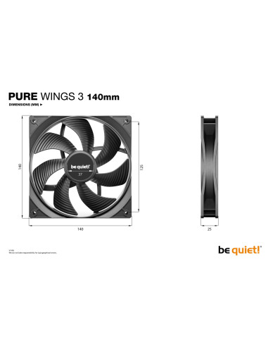 CASE FAN 140MM PURE WINGS 3/BL107 BE QUIET