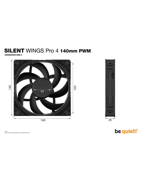 CASE FAN 140MM SILENT WINGS/PRO 4 BL099 BE QUIET