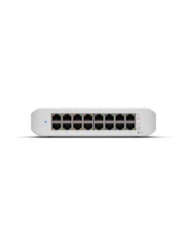 Switch, UBIQUITI, USW-LITE-16-POE, Type L2, 16x10Base-T / 100Base-TX / 1000Base-T, PoE+ ports 8, 45 Watts, USW-LITE-16-POE