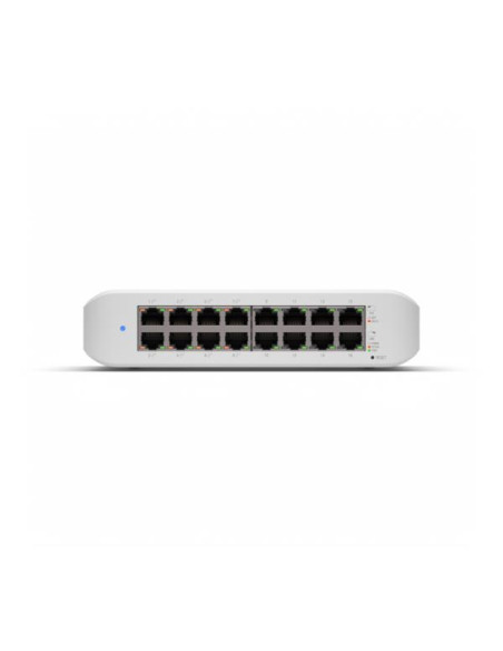 Switch, UBIQUITI, USW-LITE-16-POE, Type L2, 16x10Base-T / 100Base-TX / 1000Base-T, PoE+ ports 8, 45 Watts, USW-LITE-16-POE