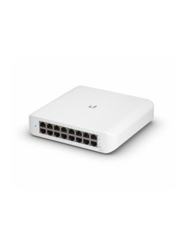 Switch, UBIQUITI, USW-LITE-16-POE, Type L2, 16x10Base-T / 100Base-TX / 1000Base-T, PoE+ ports 8, 45 Watts, USW-LITE-16-POE
