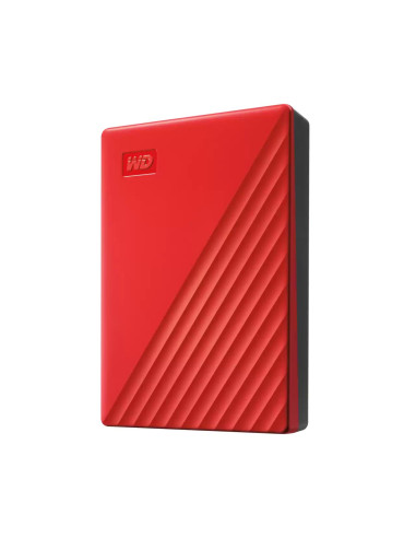 External HDD, WESTERN DIGITAL, My Passport, 6TB, USB 2.0, USB 3.2, Colour Red, WDBR9S0060BRD-WESN