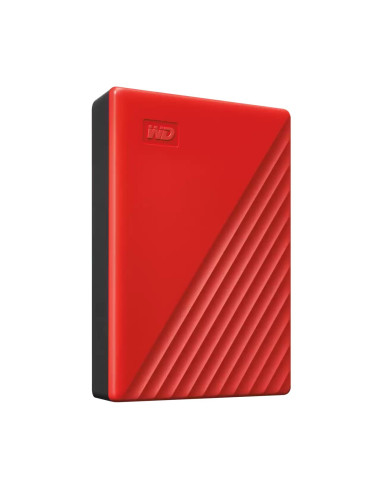 External HDD, WESTERN DIGITAL, My Passport, 6TB, USB 2.0, USB 3.2, Colour Red, WDBR9S0060BRD-WESN