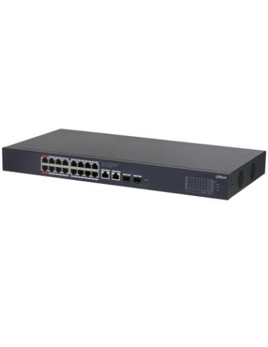 Switch, DAHUA, Desktop/pedestal, Rack, 16x10Base-T / 100Base-TX / 1000Base-T, 2xSFP, PoE ports 16, CS4220-16GT-240