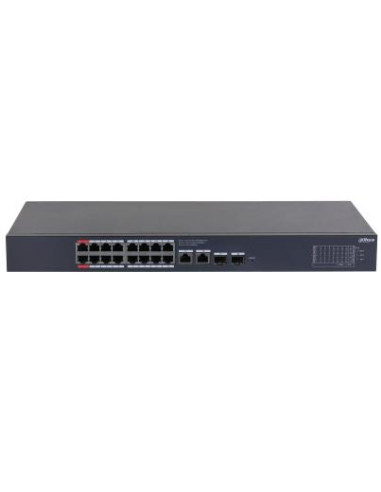 Switch, DAHUA, Desktop/pedestal, Rack, 16x10Base-T / 100Base-TX / 1000Base-T, 2xSFP, PoE ports 16, CS4220-16GT-240