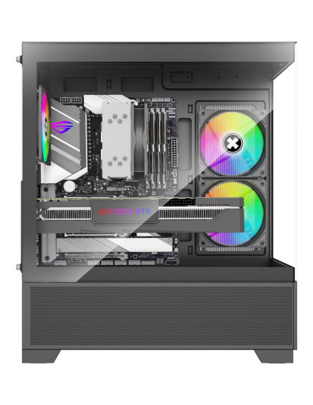 Case, XILENCE, XG172, MidiTower, Case product features Fan control panel/Transparent panel, Not included, Colour Black, XG172