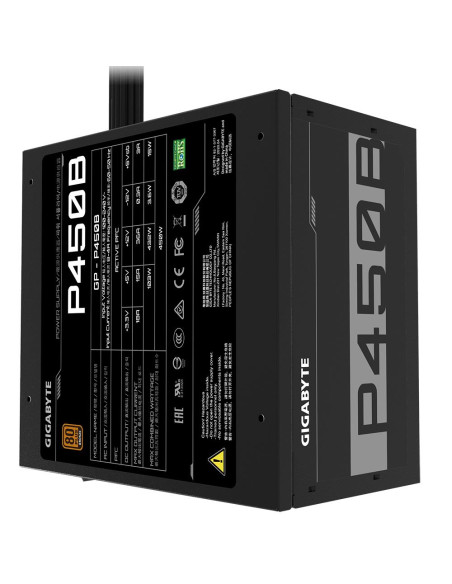 Power Supply, GIGABYTE, P450B, 450 Watts, Efficiency 80 PLUS BRONZE, GP-P450B